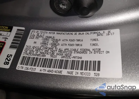 2017 Toyota Tacoma Trd Off Road из США, поврежденный, VIN 3TMAZ5CNXHM051884